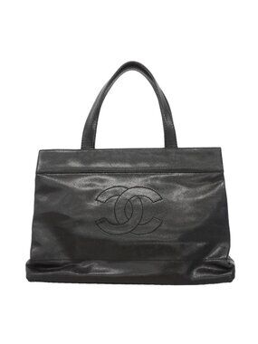 Chanel Tote Bag Caviar Leather Black Gold
